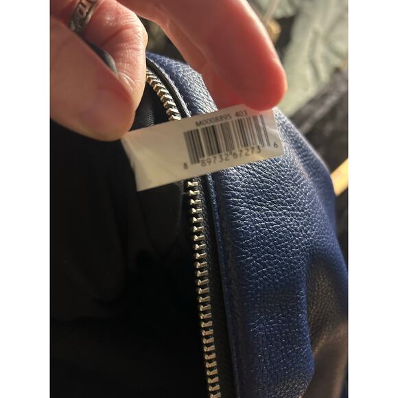 Marc Jacobs Recruit Leather Hobo Shoulder Bag Blue Pebbled Leather - Picture 3 of 13